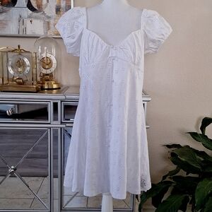 New NWT ASOS White Eyelet Dress Size 14